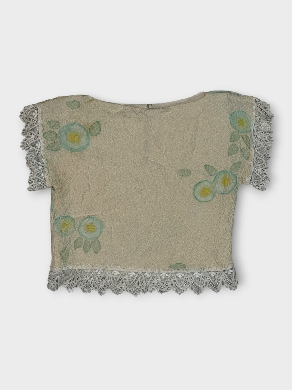 80’s True Vintage William Pearson | Cream Apple Print Lace Top